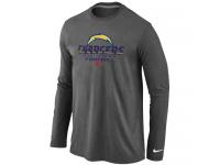 NFL Nike San Diego Charger Critical Victory Men Long Sleeve T-Shirt Dark Grey