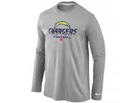 NFL Nike San Diego Charger Critical Victory Men Long Sleeve T-Shirt Grey