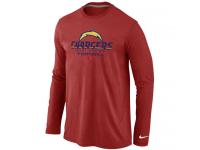 NFL Nike San Diego Charger Critical Victory Men Long Sleeve T-Shirt Red