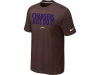 NFL Nike San Diego Charger Just Do It Men Brown T-Shirt