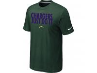 NFL Nike San Diego Charger Just Do It Men Dark Green T-Shirt