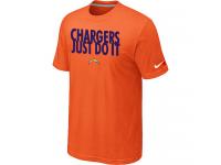 NFL Nike San Diego Charger Just Do It Men Orange T-Shirt