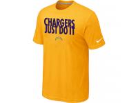 NFL Nike San Diego Charger Just Do It Men Yellow T-Shirt