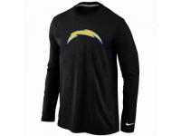 NFL Nike San Diego Charger Logo Long Sleeve Men T-Shirt Black