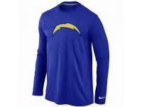 NFL Nike San Diego Charger Logo Long Sleeve Men T-Shirt Blue