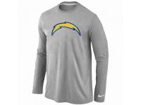 NFL Nike San Diego Charger Logo Long Sleeve Men T-Shirt Grey