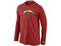 NFL Nike San Diego Charger Logo Long Sleeve Men T-Shirt Red