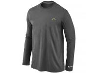 NFL Nike San Diego Charger Logo Men Long Sleeve T-Shirt Dark Grey