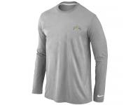 NFL Nike San Diego Charger Logo Men Long Sleeve T-Shirt Grey