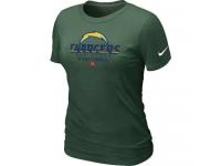 NFL Nike San Diego Charger Women Dark Green Critical Victory T-Shirt