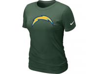 NFL Nike San Diego Charger Women Dark Green Logo T-Shirt