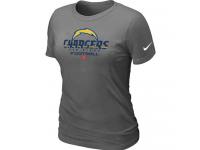 NFL Nike San Diego Charger Women Dark Grey Critical Victory T-Shirt