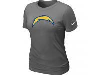 NFL Nike San Diego Charger Women Dark Grey Logo T-Shirt