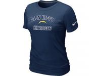 NFL Nike San Diego Charger Women Heart & Soul Dark Blue T-Shirt