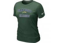 NFL Nike San Diego Charger Women Heart & Soul Dark Green T-Shirt