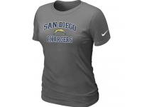 NFL Nike San Diego Charger Women Heart & Soul Dark Grey T-Shirt