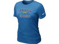 NFL Nike San Diego Charger Women Heart & Soul Light Blue T-Shirt