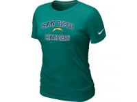 NFL Nike San Diego Charger Women Heart & Soul Light Green T-Shirt