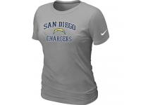 NFL Nike San Diego Charger Women Heart & Soul Light Grey T-Shirt