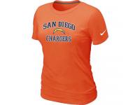 NFL Nike San Diego Charger Women Heart & Soul Orange T-Shirt