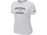 NFL Nike San Diego Charger Women Heart & Soul White T-Shirt