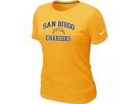 NFL Nike San Diego Charger Women Heart & Soul Yellow T-Shirt