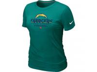 NFL Nike San Diego Charger Women Light Green Critical Victory T-Shirt