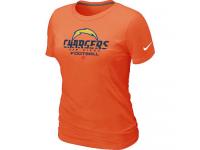 NFL Nike San Diego Charger Women Orange Critical Victory T-Shirt