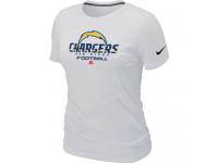 NFL Nike San Diego Charger Women White Critical Victory T-Shirt