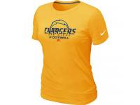 NFL Nike San Diego Charger Women Yellow Critical Victory T-Shirt