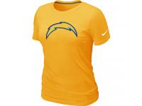 NFL Nike San Diego Charger Women Yellow Logo T-Shirt