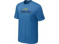 NFL Nike San Diego Chargers Authentic Logo Men T-Shirt Light Blue