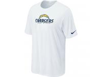 NFL Nike San Diego Chargers Authentic Logo Men T-Shirt White