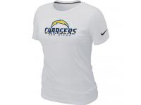 NFL Nike San Diego Chargers Authentic Logo Women T-Shirt White