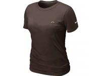 NFL Nike San Diego Chargers Chest Embroidered Logo Women T-Shirt Brown