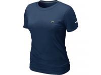 NFL Nike San Diego Chargers Chest Embroidered Logo Women T-Shirt Dark Blue