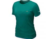 NFL Nike San Diego Chargers Chest Embroidered Logo Women T-Shirt Green