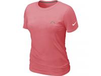 NFL Nike San Diego Chargers Chest Embroidered Logo Women T-Shirt Pink