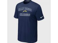 NFL Nike San Diego Chargers Heart & Soul Men Dark Blue T-Shirt