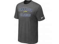 NFL Nike San Diego Chargers Heart & Soul Men Dark Grey T-Shirt