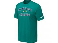 NFL Nike San Diego Chargers Heart & Soul Men Green T-Shirt