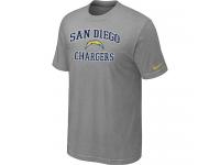 NFL Nike San Diego Chargers Heart & Soul Men Light Grey T-Shirt