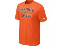 NFL Nike San Diego Chargers Heart & Soul Men Orange T-Shirt