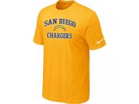 NFL Nike San Diego Chargers Heart & Soul Men Yellow T-Shirt