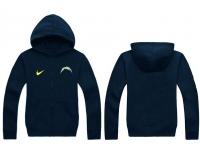 NFL Nike San Diego Chargers Men Zip Dark Blue Pullover Hoodie