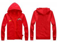 NFL Nike San Diego Chargers Men Zip Red Pullover Hoodie