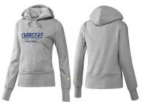 NFL Nike San Diego Chargers Women Authentic Font Grey Pullover Hoodie