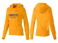 NFL Nike San Diego Chargers Women Authentic Font Yellow Pullover Hoodie