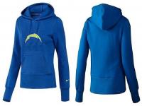 NFL Nike San Diego Chargers Women Authentic Logo Blue Pullover Hoodie