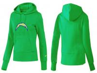 NFL Nike San Diego Chargers Women Authentic Logo Green Pullover Hoodie